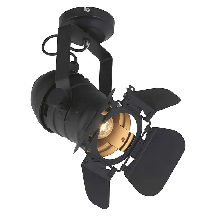 Foco de una luz Studio - 60 W, L x An x Al: 30,5 x 23 x 34,5 cm, Negro, E27