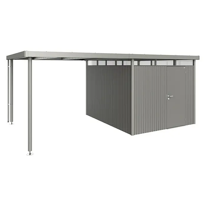 Biohort HighLine Seitendach H5 - Passend für: Biohort Gerätehaus HighLine H5, Quarzgrau Metallic, 2,75 x 3,15 m - Linke Seitenansicht