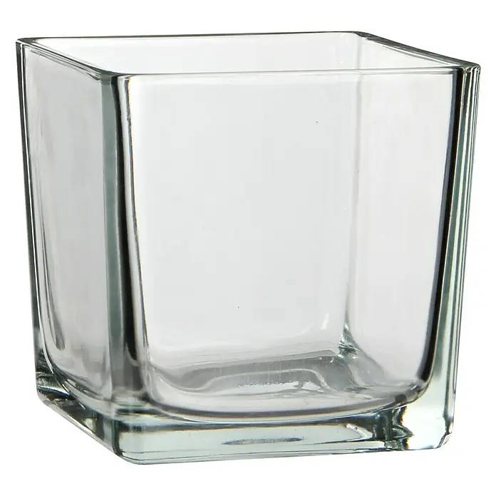 Staklena vaza - D x Š x V: 14 x 14 x 14 cm, Prozirno