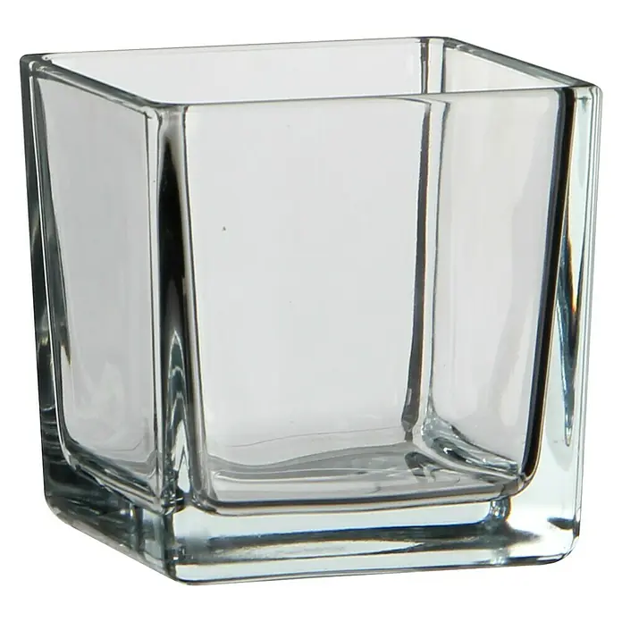 Jarrón de vidrio Lotty - L x An x Al: 8 x 8 x 8 cm, Transparente