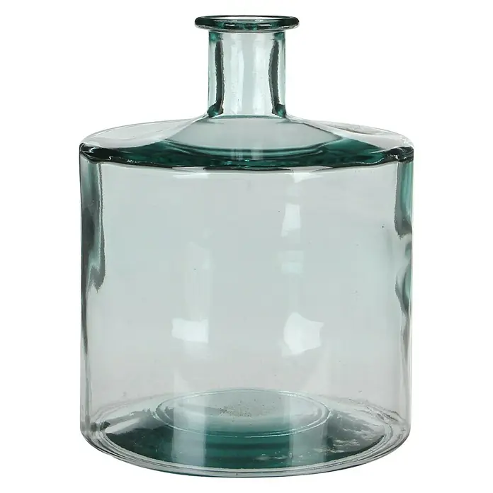 Jarrón de vidrio redondo Guan - Ø x Al: 21 x 26 cm, Transparente