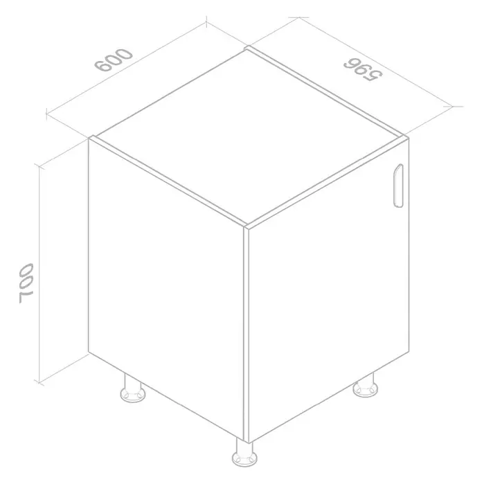 Top Element B Armario bajo - L x An x Al: 58 x 60 x 70 cm, Blanco