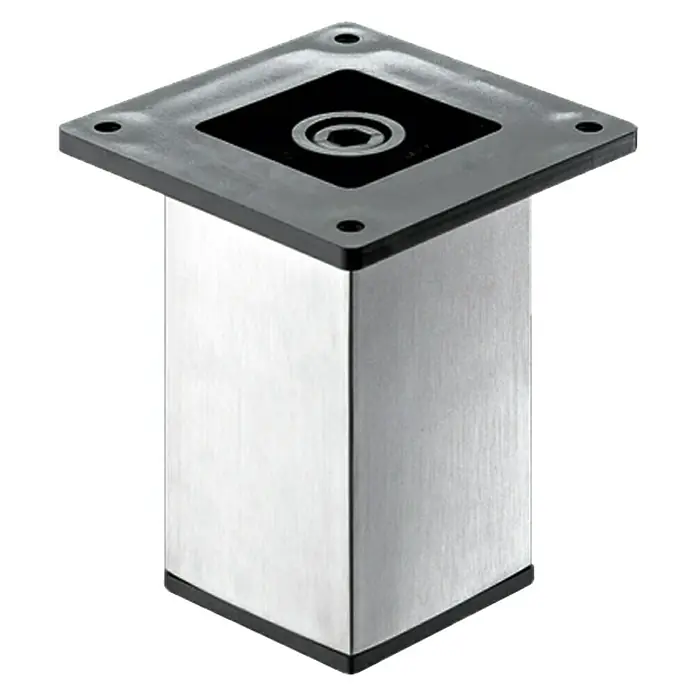 Hettich Möbelfuß Arytano - L x B x H: 100 x 50 x 50 mm, Traglast: 50 kg, Silber - Vorderansicht