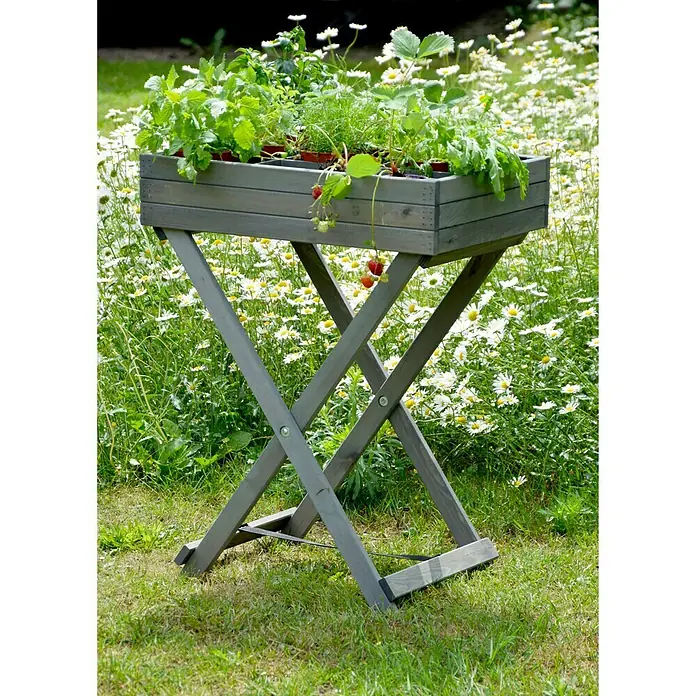 Dobar Kräuterhochbeet - 58 x 38 x 75 cm, Holz, Braun - Stimmungsaufnahme