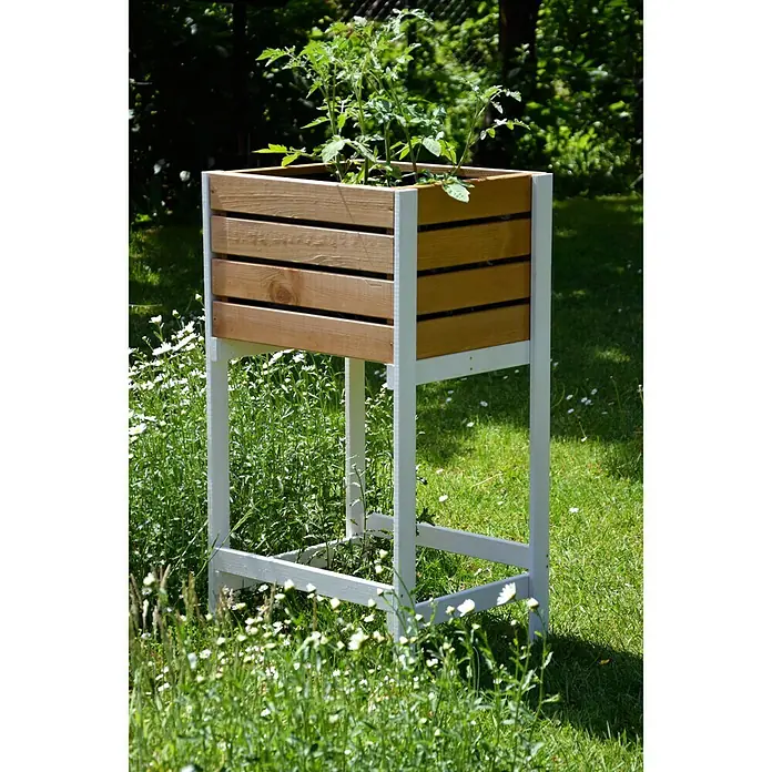 Dobar Hochbeet - 49 x 42 x 90 cm, Holz, Braun - Stimmungsaufnahme
