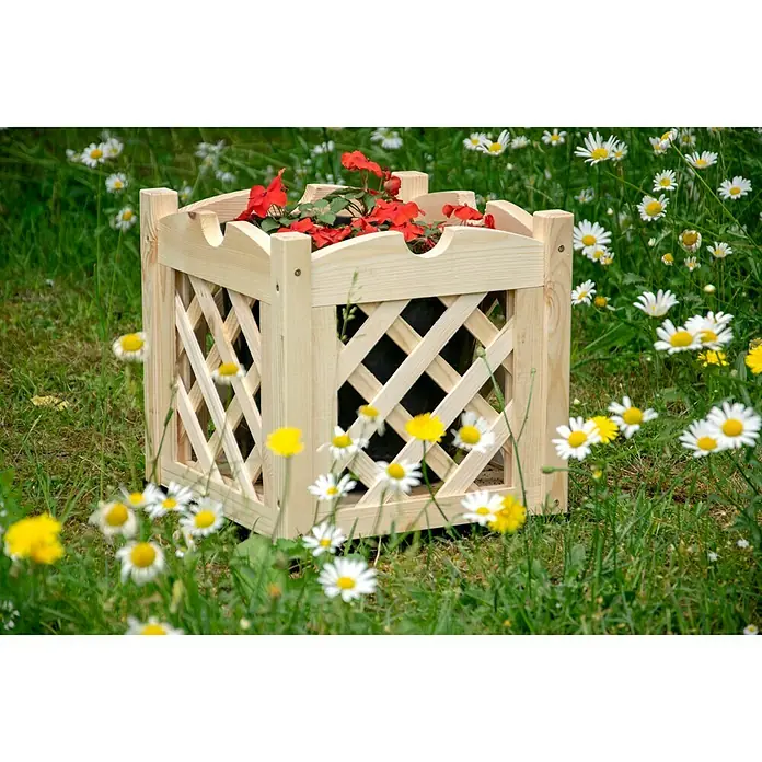 Dobar Übertopf eckig - L x B x H: 32 x 32 x 32 cm, Braun - Stimmungsaufnahme