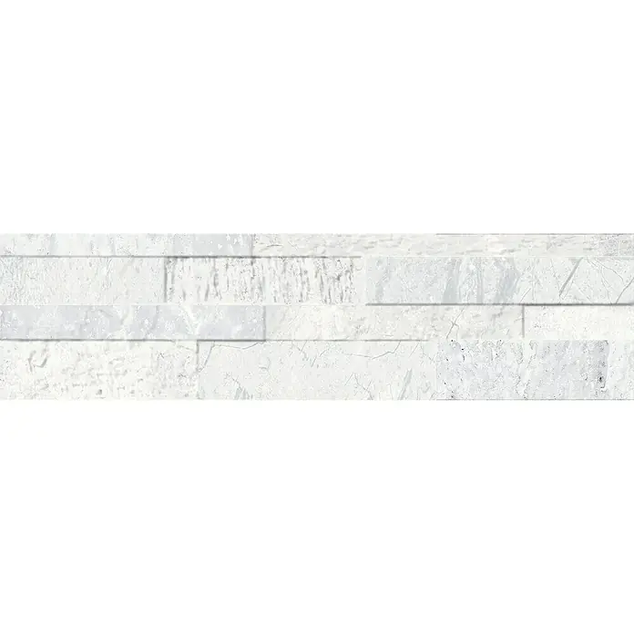 Revestimiento de pared Zion - 15,3 x 58,9 cm, Blanco, Efecto piedra