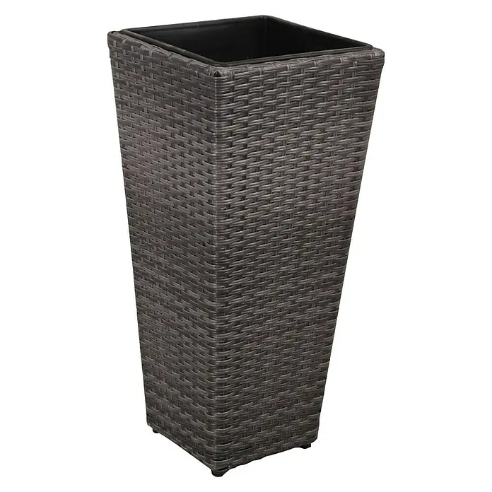 Columna de plantas cuadrada cónico - Dimensiones externas (L x An x Al): 28 x 28 x 60 cm, Plástico, Gris