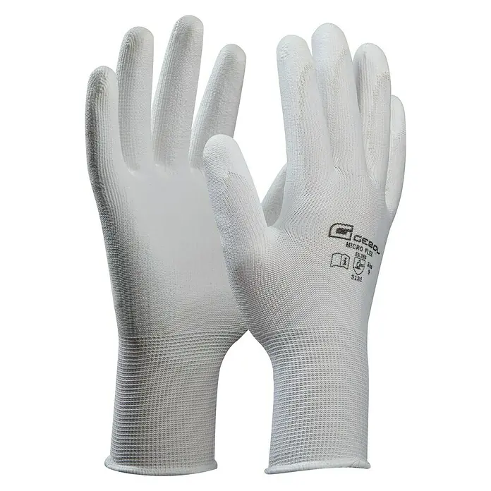 Gebol Guantes de trabajo Micro-Flex - Medida: 7, Gris