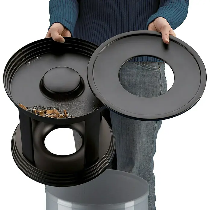 Hailo Profiline Ascher-Papierkorb SafePlus - 45 l, Ø x H: 33 x 92 cm, Schwarz - Anwendungsbeispiel