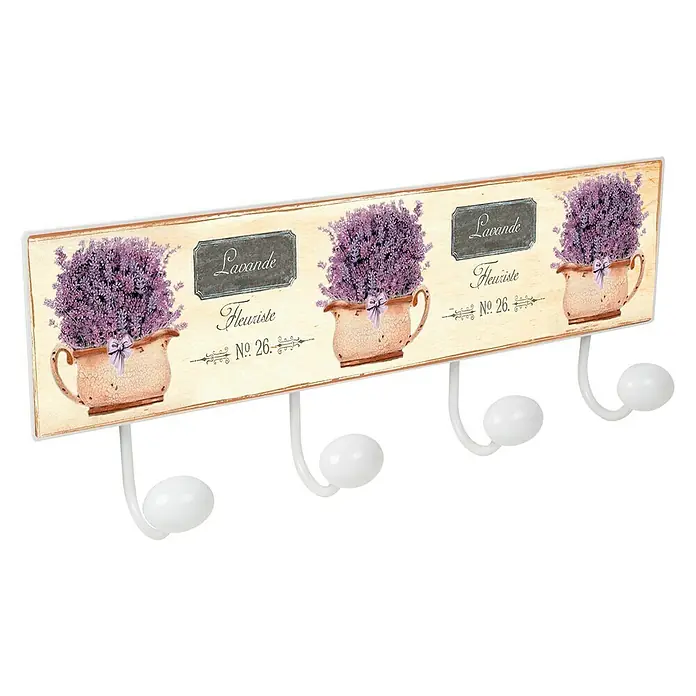 Nesu Perchero 9063 - L x An x Al: 40 x 17 x 7 cm, Número de ganchos: 4 ud., Violeta