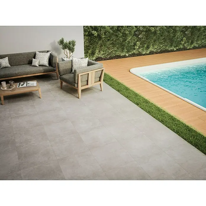 Pavimento porcelánico Dom - 60,5 x 60,5 cm, Gris, Efecto cemento