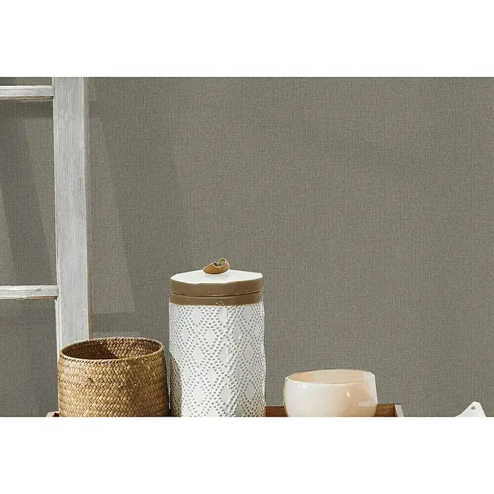 AS Creation Hygge Vliestapete - Braun, Uni, 10,05 x 0,53 m - Stimmungsaufnahme