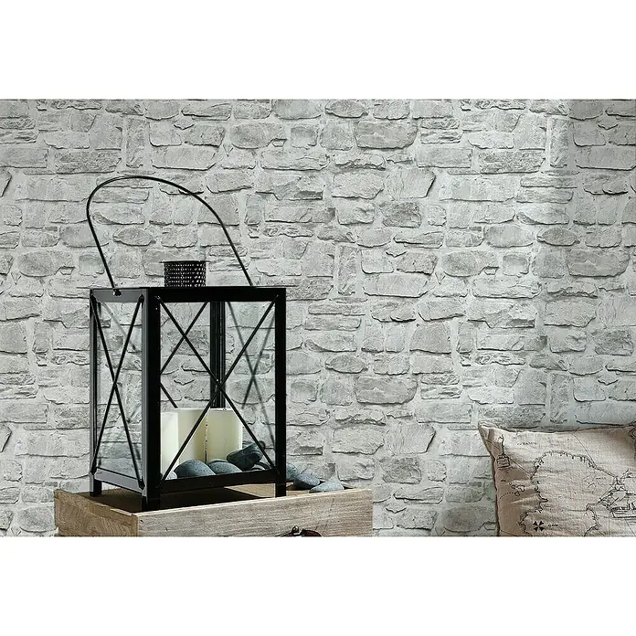 AS Creation Il Decoro Vliestapete Steine - Beige/Grau, Steinoptik, 10,05 x 0,53 m - Stimmungsaufnahme