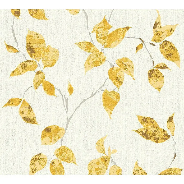 AS Creation Flavour Vliestapete Blumenranke - Gelb, Floral, 10,05 x 0,53 m - Detailaufnahme