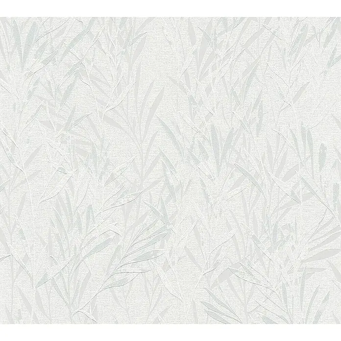 AS Creation Flavour Vliestapete - Weiß/Grau, Floral, 10,05 x 0,53 m - Detailaufnahme