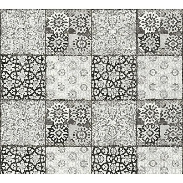 AS Creation Il Decoro Vliestapete - Grau, Fliesenoptik, 10,05 x 0,53 m - Detailaufnahme