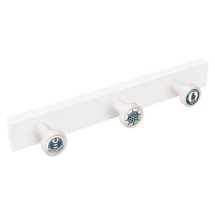 Nesu Perchero 9037 - L x An x Al: 48,5 x 5 x 6,5 cm, Madera, Blanco