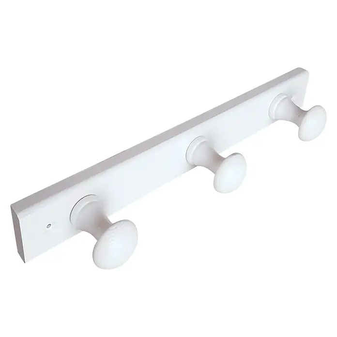 Nesu Perchero 9903 - L x An x Al: 35,8 x 5 x 7,2 cm, Número de ganchos: 3 ud., Blanco