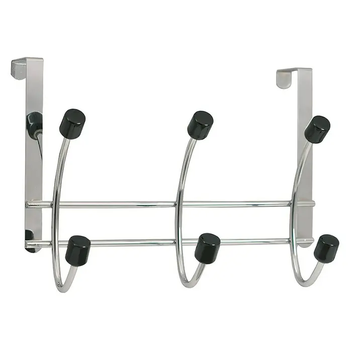 Nesu Perchero 937 - L x An x Al: 26,5 x 19 x 8,2 cm, Acero, Cromo, Negro