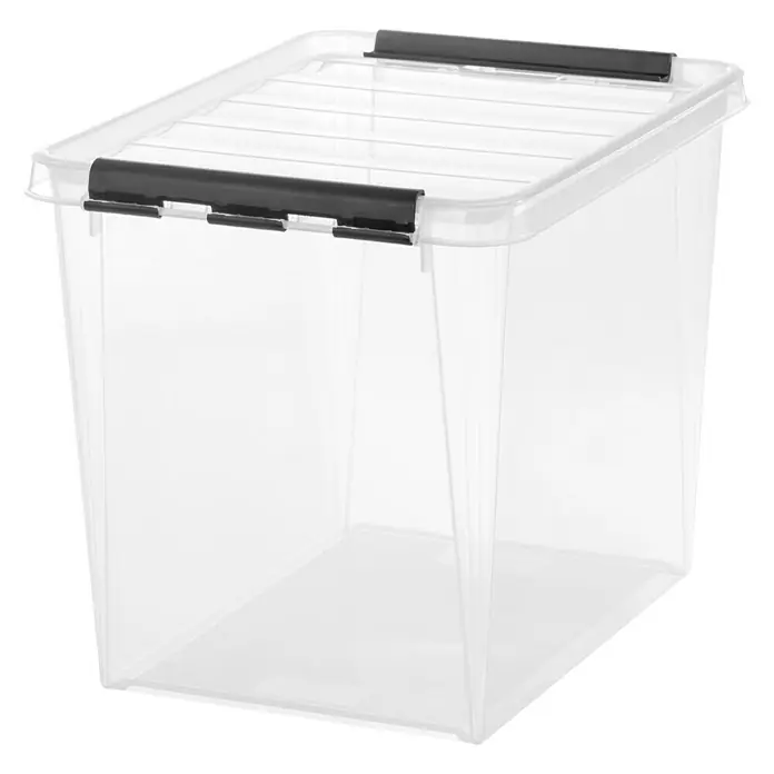 SmartStore Aufbewahrungsbox Classic - L x B x H: 40 x 30 x 32 cm, Kunststoff, Transparent - Vorderansicht