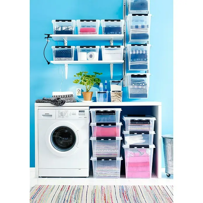 SmartStore Aufbewahrungsbox Classic - L x B x H: 50 x 39 x 18 cm, Kunststoff, Transparent - Stimmungsaufnahme