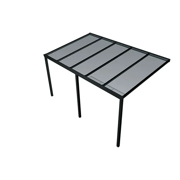 Terrasoverkapping Easy Edition - l x d: 500 cm x 300 cm, Gelaagd veiligheidsglas VSG, Antracietgrijs, Helder - Top-down weergave