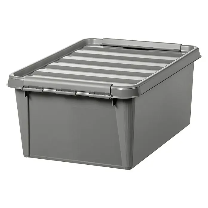 SmartStore Opbergbox - l x b x h: 40 x 30 x 18 cm, Kunststof, Taupe - Zijaanzicht links
