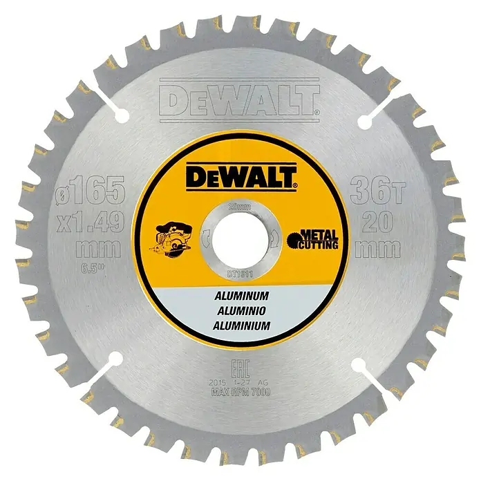 Dewalt Disco de sierra DT1911-QZ - Diámetro: 165 mm, Orificio: 20 mm, 36 dientes