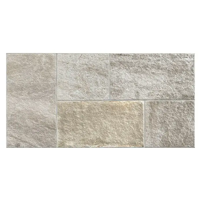 Pavimento porcelánico Quartz - 30,8 x 61 cm, Gris plata, Efecto piedra