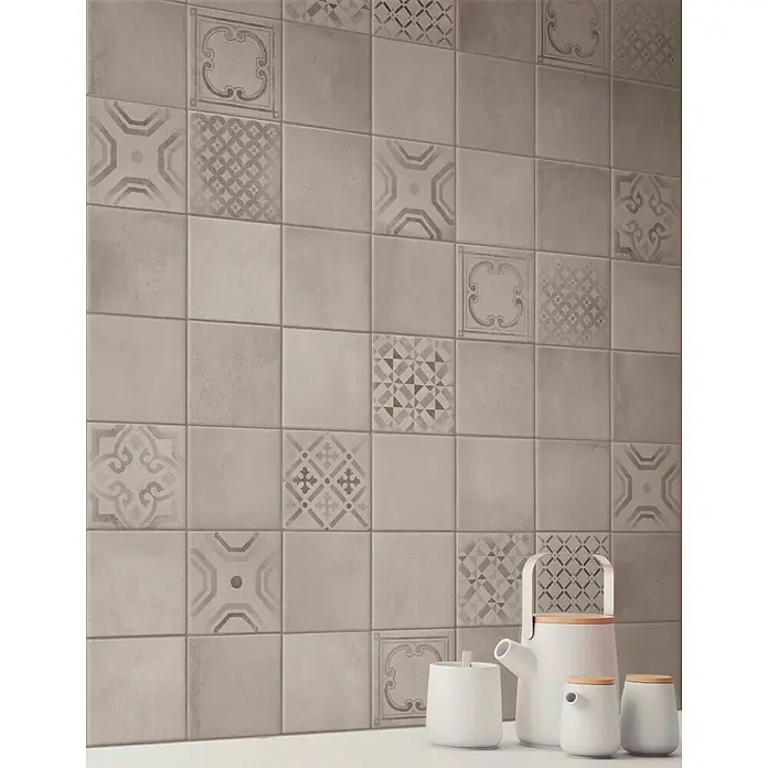Pavimento porcelánico Fattoamano Maiolica - 60 x 60 cm, Gris, Efecto cemento