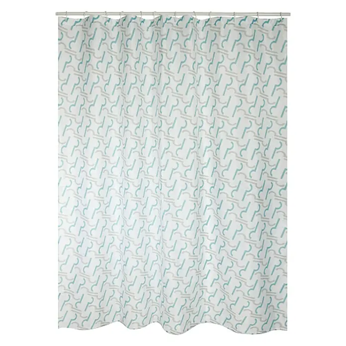 Venus Cortina de baño textil Vigo - An x Al: 180 x 200 cm, Azul/Gris, Blanco