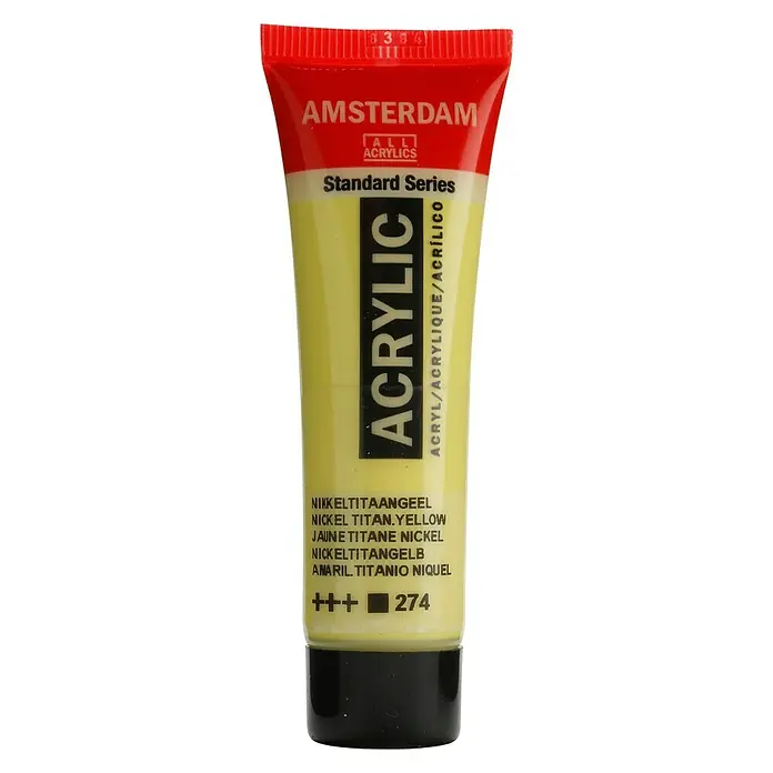 Talens Amsterdam Pintura acrílica Standard - Amarillo titanio níquel, 20 ml, Tubo