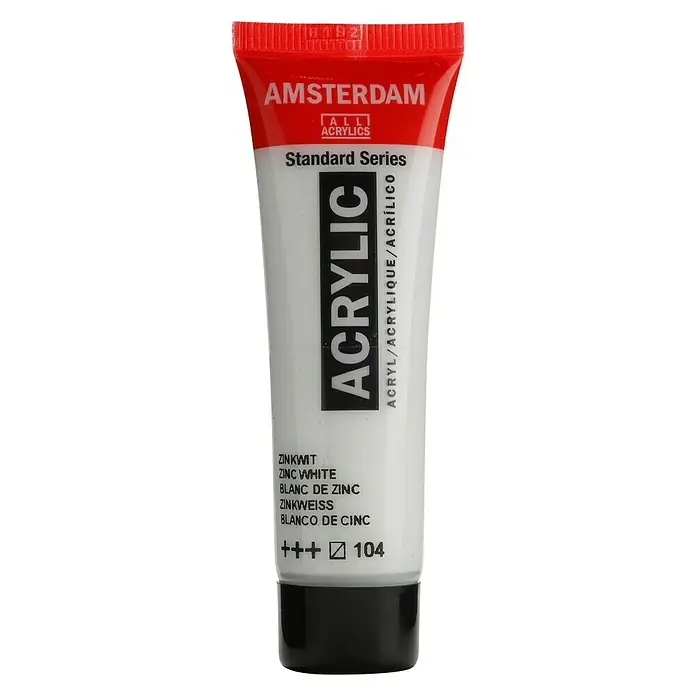 Talens Amsterdam Pintura acrílica Standard - Blanco zinc, 20 ml, Tubo
