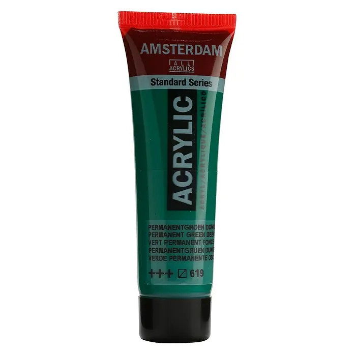 Talens Amsterdam Pintura acrílica Standard - Verde permanente oscuro, 20 ml, Tubo