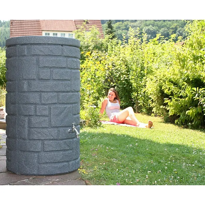 Regentonne Arcado - 230 l, Black Granitfarben - Stimmungsaufnahme