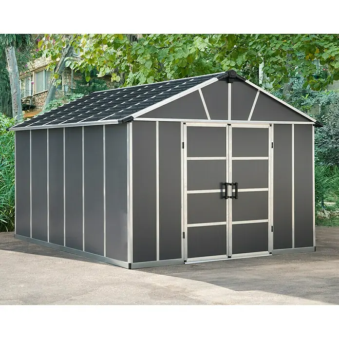 Palram – Canopia Yukon Gerätehaus - Aluminium, Grau, Mit Boden - Stimmungsaufnahme