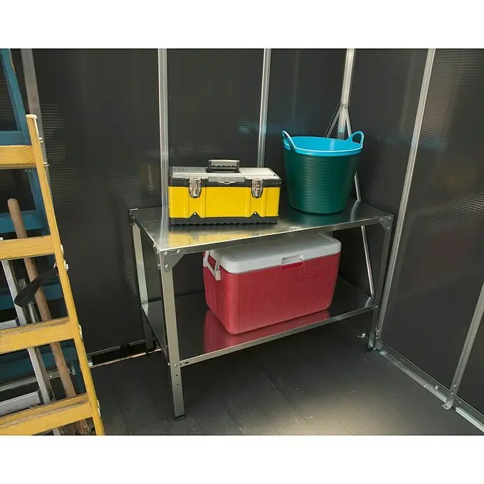 Palram – Canopia Yukon Gerätehaus - Aluminium, Grau, Mit Boden