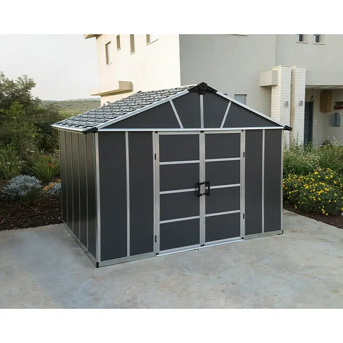 Palram – Canopia Yukon Gerätehaus - Aluminium, Grau, Ohne Boden - Stimmungsaufnahme