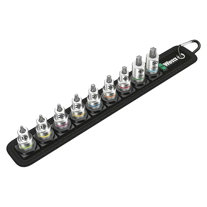 Wera Steckschlüsseleinsatz-Set Belt B 3 - Antriebsgröße: ⅜″, 9 -tlg. - Vorderansicht