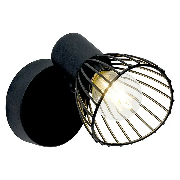 Foco de una luz Polam - 40 W, L x An x Al: 8 x 8 x 12 cm, Negro, E14