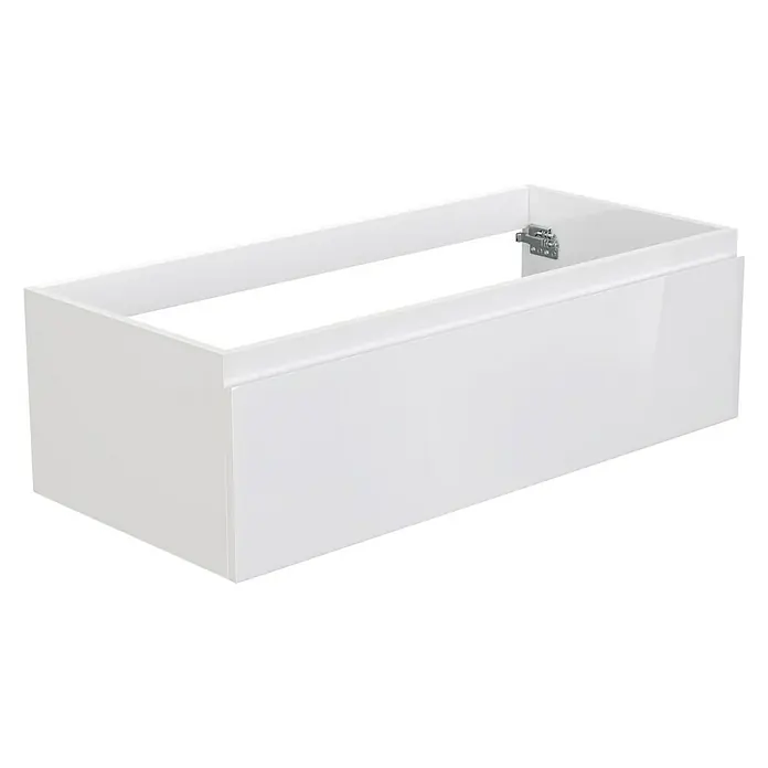 Camargue Espacio Kupaonski ormarić za nasadni umivaonik - 100 x 46 x 30 cm, 1 ladica, Gama bijela sjaj - Pogled sprijeda
