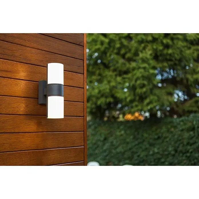 Lutec Vanjska zidna LED svjetiljka - 15 W, 7,8 x 12 x 24,5 cm, Antracit-bijele boje, IP54 - Živopisni prikaz