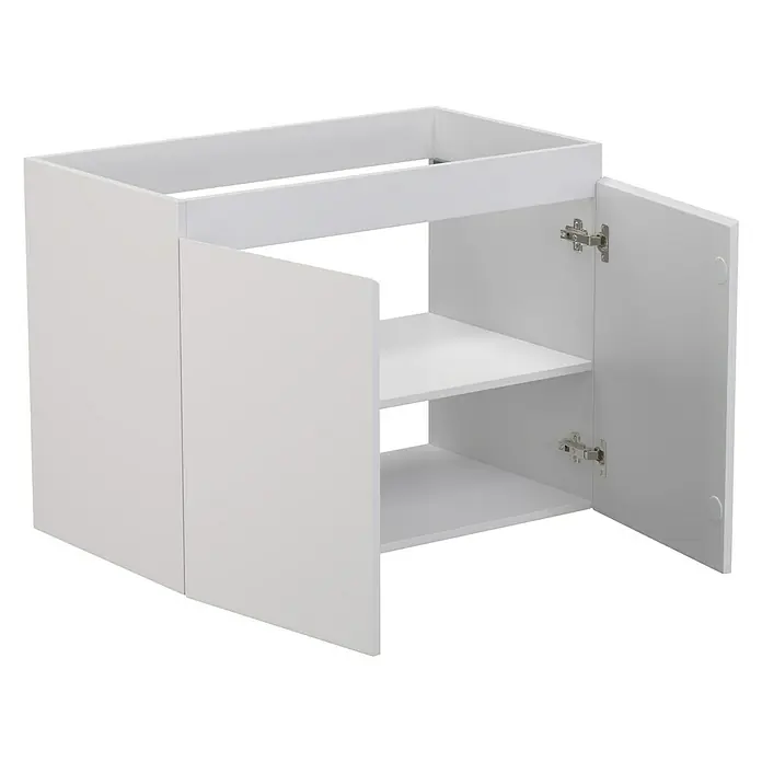 Camargue Espacio Kupaonski ormarić za nasadni umivaonik - 80 x 46 x 60 cm, 2 vrata, Gama bijela mat - Pogled sprijeda