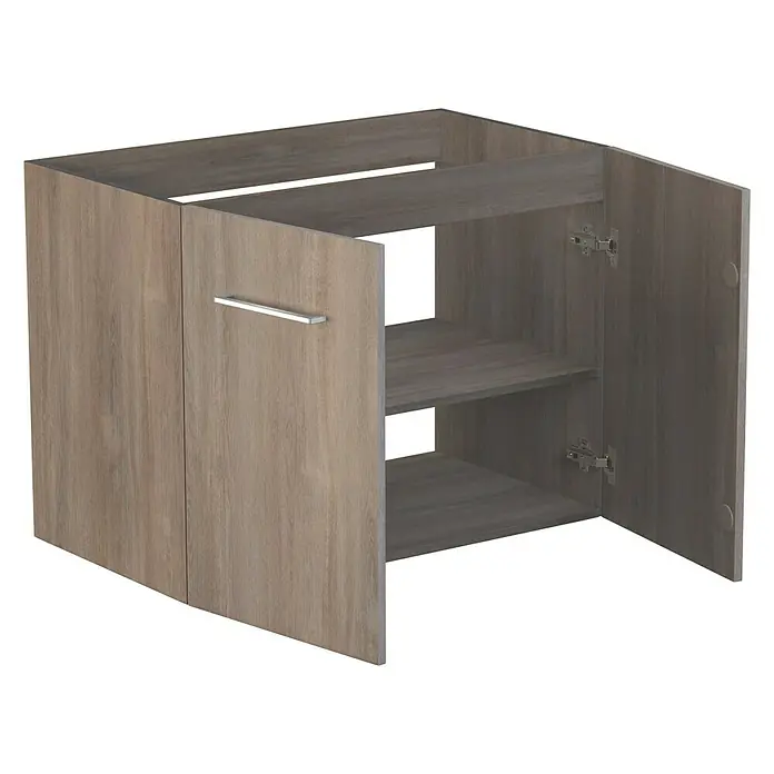 Camargue Espacio Kupaonski ormarić za nasadni umivaonik - 80 x 46 x 60 cm, 2 vrata, Faro - Pogled sprijeda
