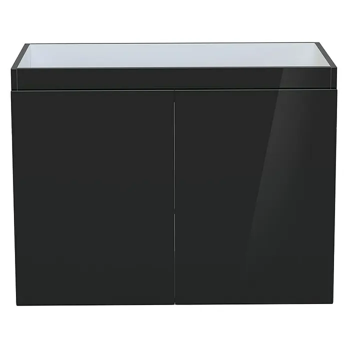 Camargue Espacio Kupaonski ormarić za nasadni umivaonik - 80 x 46 x 60 cm, 2 vrata, Gama antracit sjaj - Pogled sprijeda