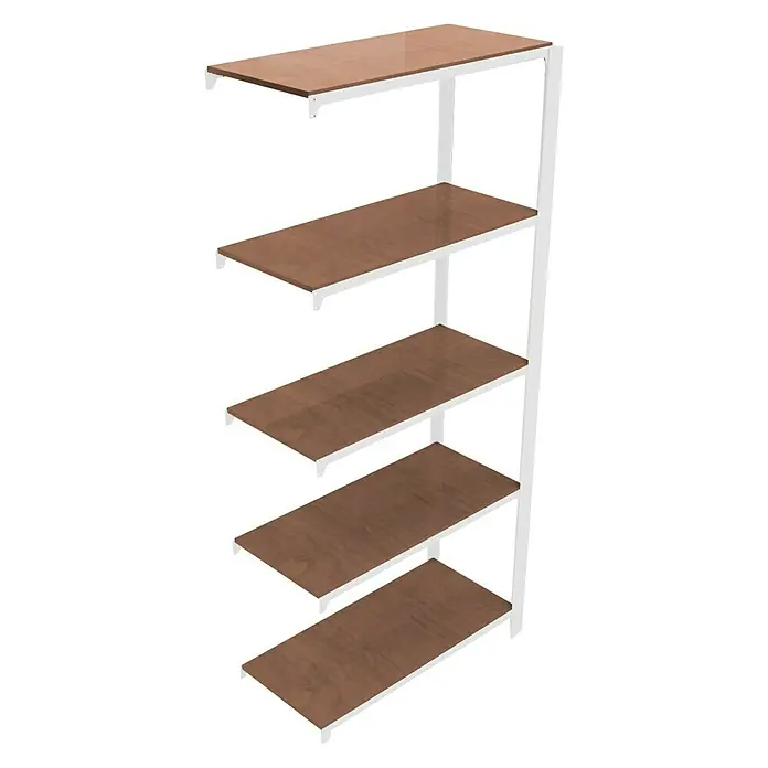 Simonrack Simonoffice Estantería para archivadores Officlick Wood Adicional - L x An x Al: 40 x 90 x 210 cm, Capacidad de carga: 200 kg/balda, Número de baldas: 5 ud., Blanco/Wengué