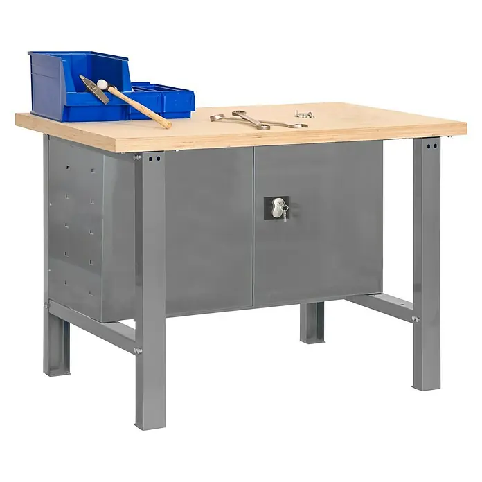 Simonrack Simonwork Banco de trabajo BT6 Plywood Locker - L x An x Al: 76 x 150 x 86,5 cm, Capacidad de carga: 800 kg, Gris