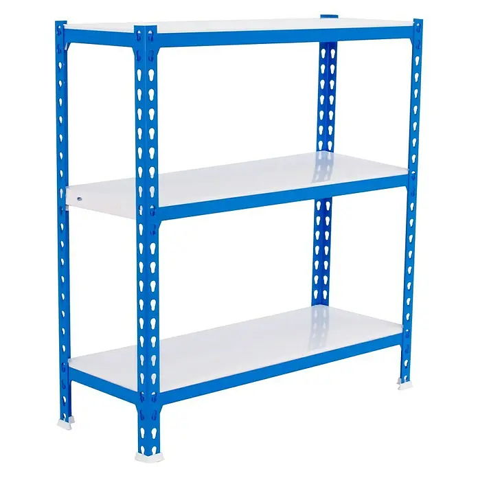 Simonrack Simonclick Estantería metálica Superplus - L x An x Al: 40 x 110 x 90 cm, Capacidad de carga: 180 kg/balda, Número de baldas: 3 ud., Azul