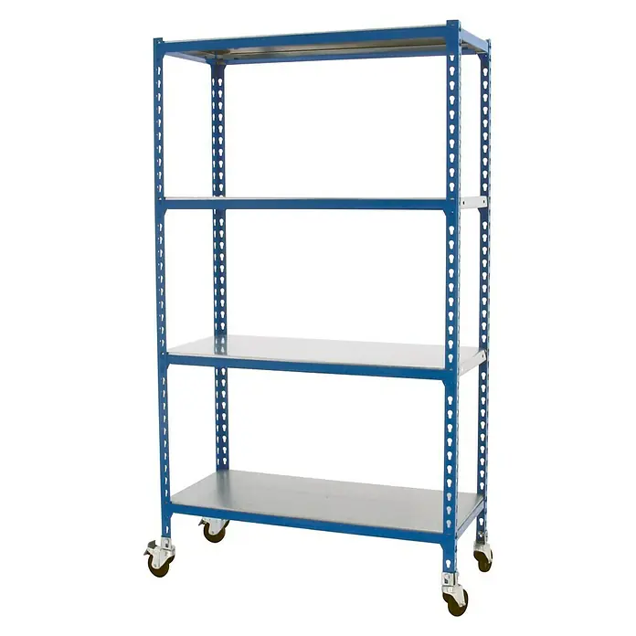 Simonrack Simonclick Estantería metálica - L x An x Al: 40 x 90 x 150 cm, Capacidad de carga: 180 kg/balda, Número de baldas: 4 ud., Azul